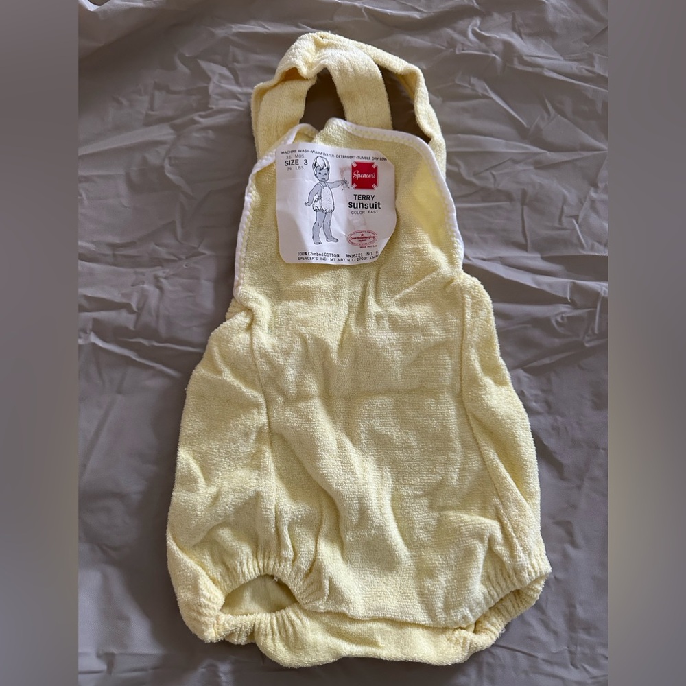 Vintage Spencer’s Terry cloth sunsuit (yellow)